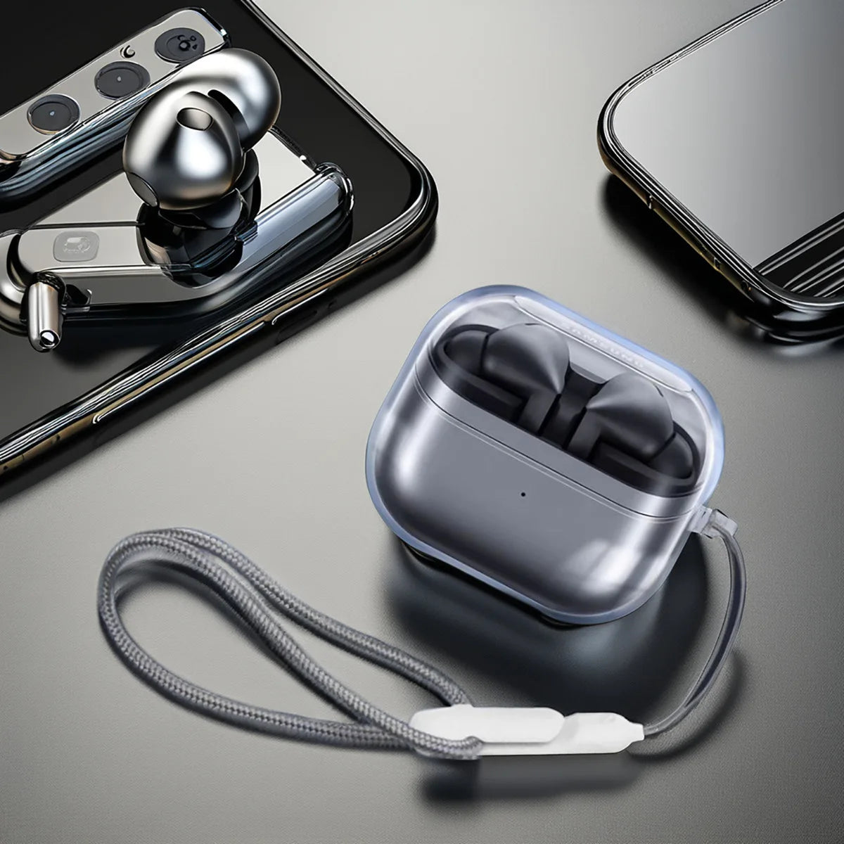 Átlátszó fülhallgató tok Samsung Galaxy Buds 3 Pro tokokhoz, puha szilikon, átlátszó fejhallgató tok Samsung Galaxy Buds 3Pro-hoz