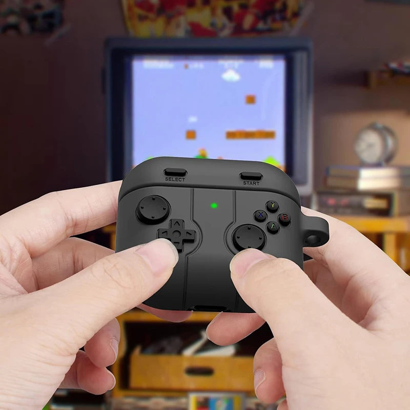 Fülhallgató tok Airpods 4 2024-hez Aranyos rajzfilm 3D Gamepad szilikon ütésálló dobozborítás Airpods 1 2 3 2021 Airpods Pro 2-höz