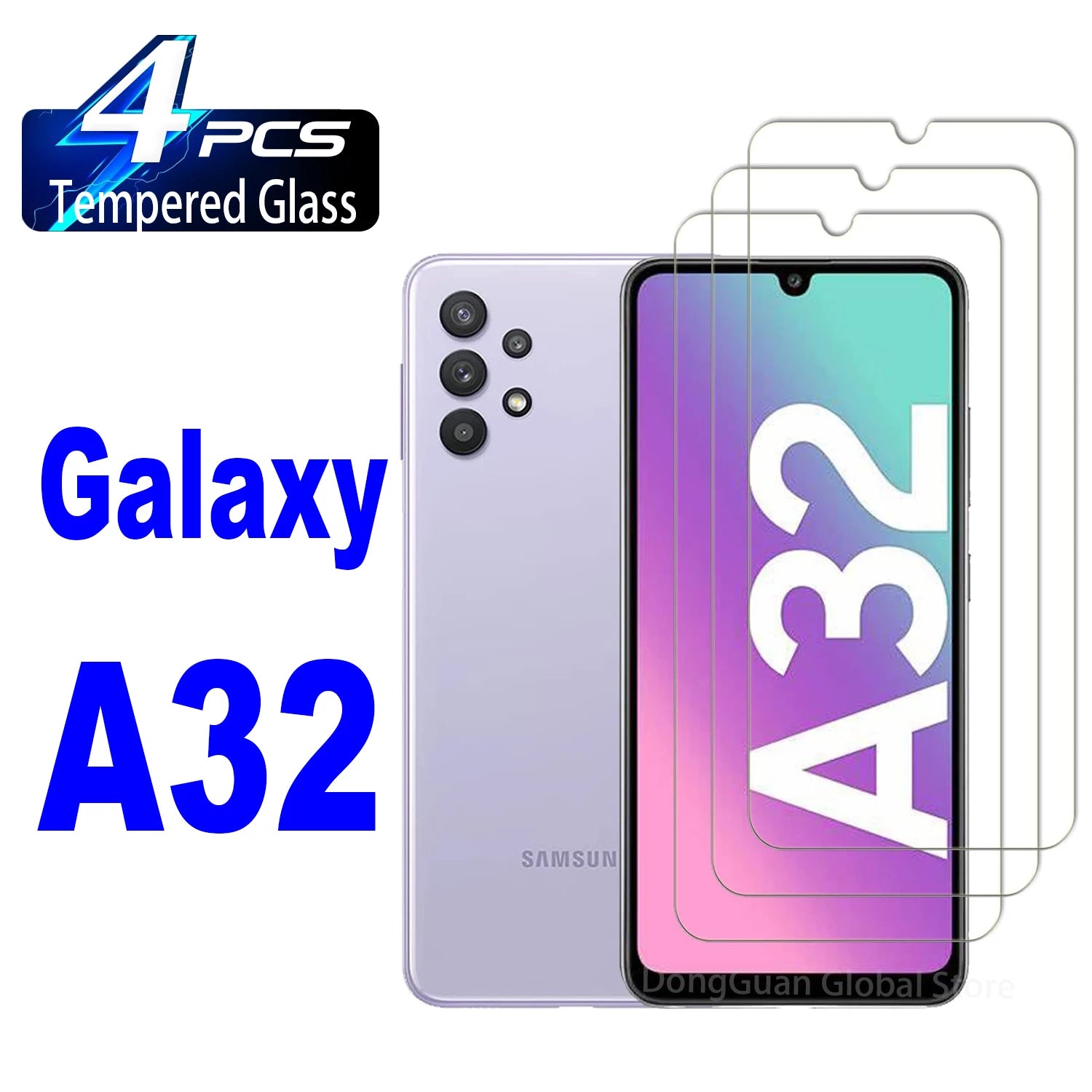 HD Screen Protector Film For Samsung Galaxy A32 4G 2/4Pcs 9H Tempered Glass
