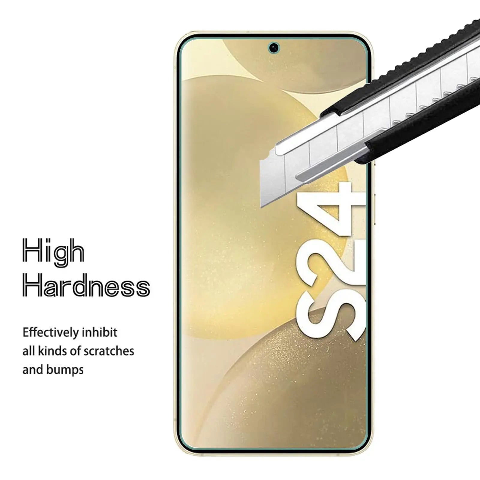 Screen Protector For Samsung Galaxy S24 5G Tempered Glass HD Crystal 9H High Aluminum Fingerprint Unlock