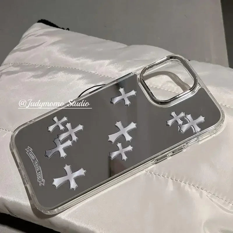 Keresztes tükrőződő tok iphonra