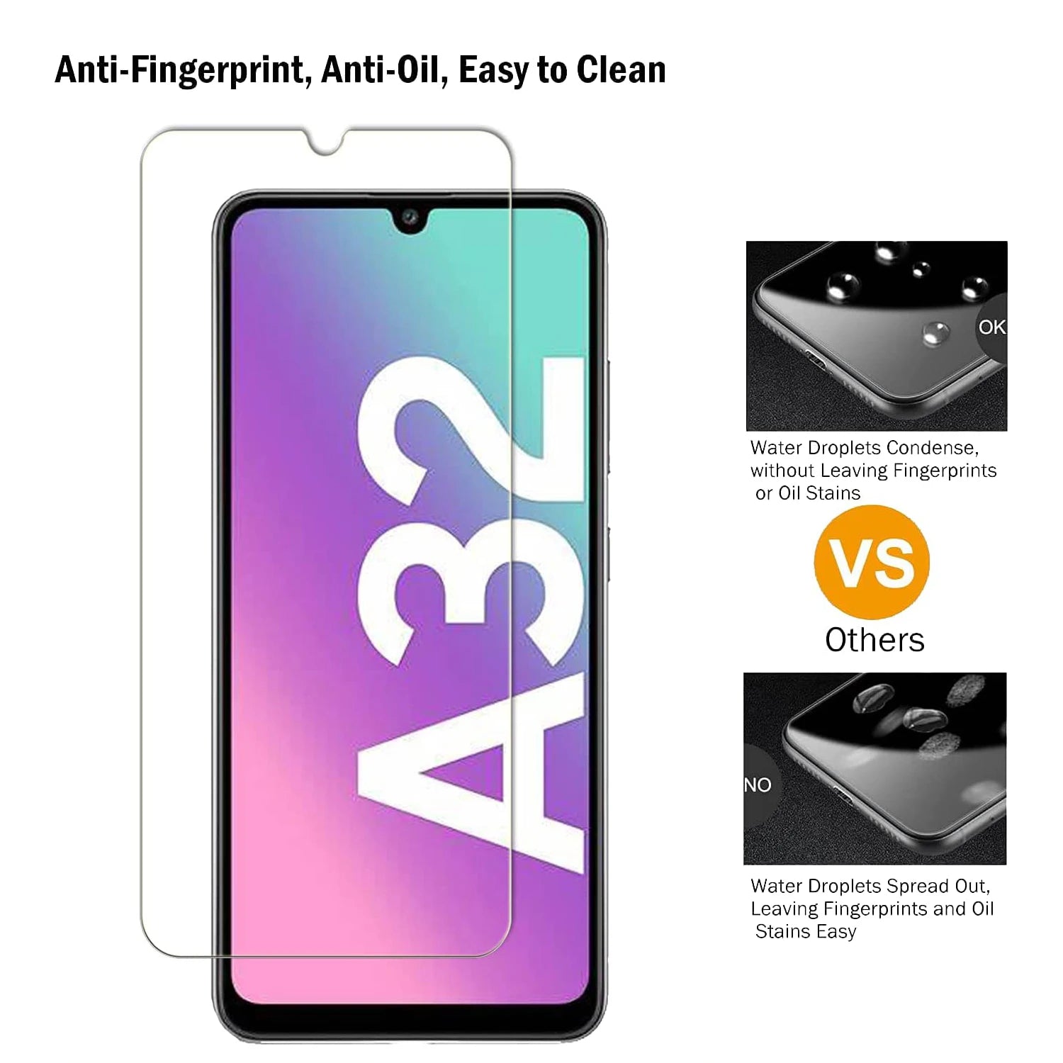 HD Screen Protector Film For Samsung Galaxy A32 4G 2/4Pcs 9H Tempered Glass