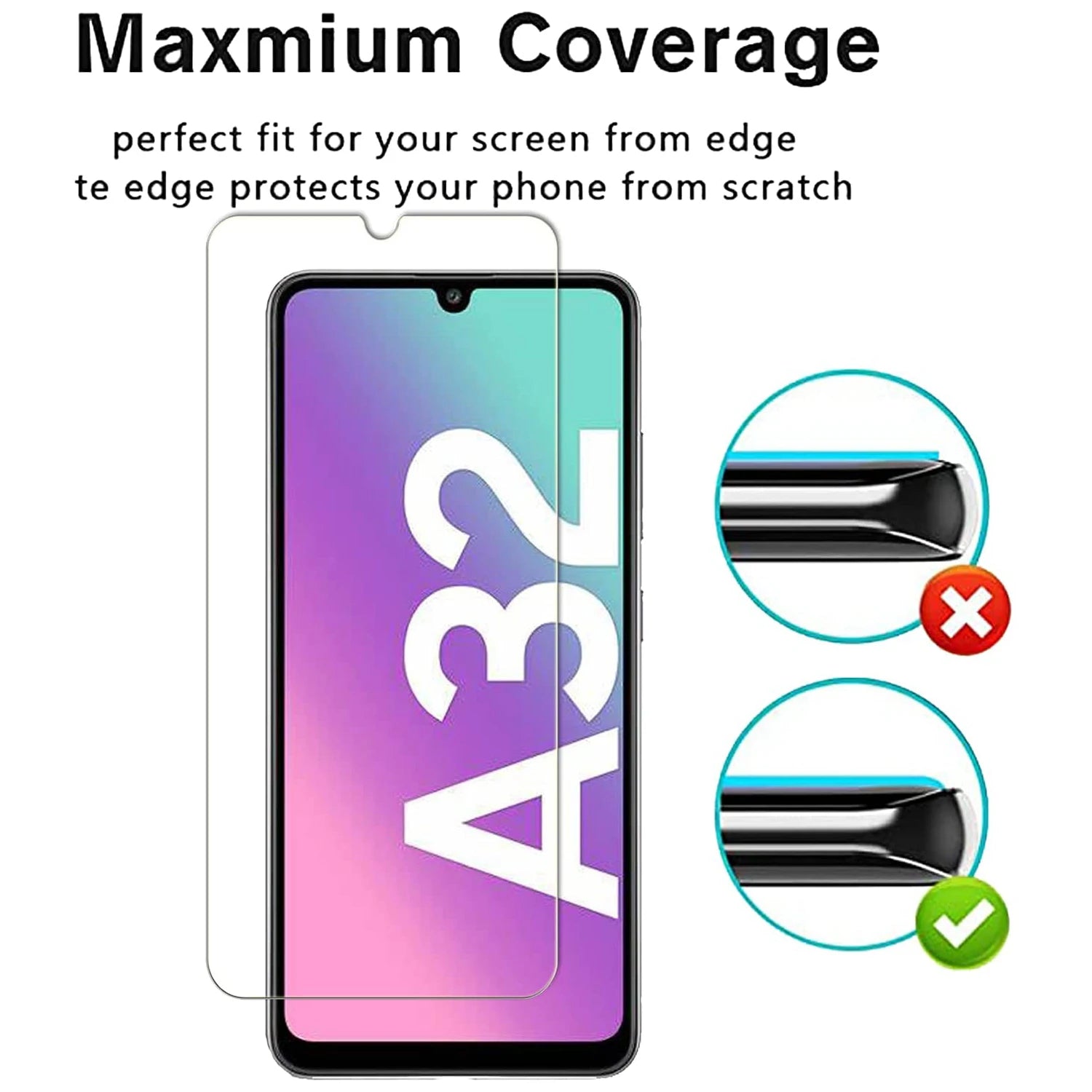 HD Screen Protector Film For Samsung Galaxy A32 4G 2/4Pcs 9H Tempered Glass