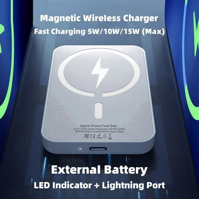 50000mAh mágneses vezeték nélküli külső akkumulátor töltő külső segéd akkumulátorral