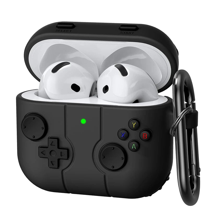 Fülhallgató tok Airpods 4 2024-hez Aranyos rajzfilm 3D Gamepad szilikon ütésálló dobozborítás Airpods 1 2 3 2021 Airpods Pro 2-höz